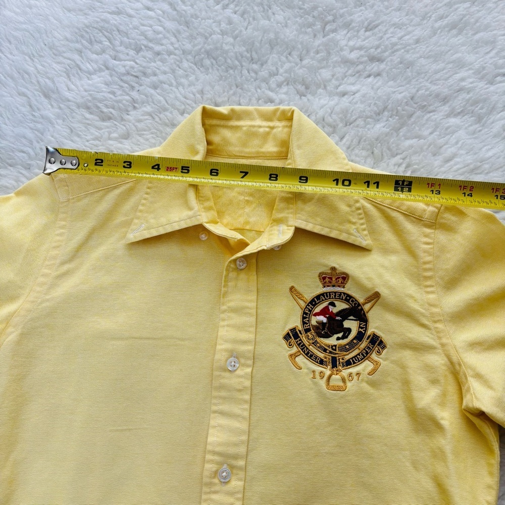 Ralph Lauren Yellow Embroidered Crest Button-Down Girls Kids Shirt size 7 - Picture 10 of 16